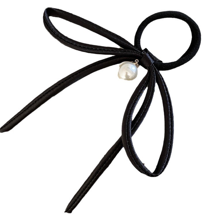 Stile coreano elegante elegante fiocco di nastro perla fascia per capelli corda per capelli stile francese moda tutto abbinato cinturino per capelli accessori per capelli_voghion.com