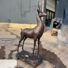 大型定制商场门口铜鹿雕塑园林景观铸铜鹿梅花鹿仿真鹿装饰摆件