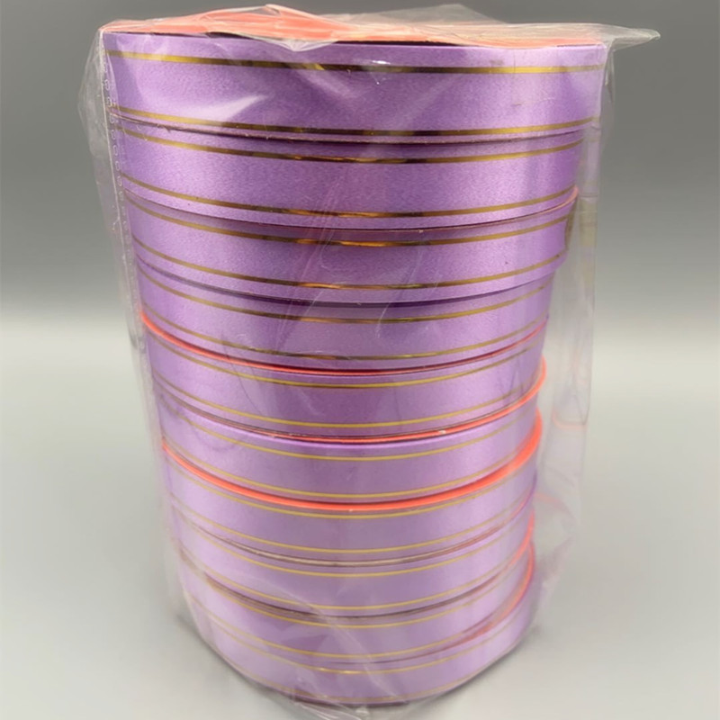 1,6 borde de oro impreso cinta partido suministros de la boda globo atado cuerda campanas de viento cinta embalaje cinta decoración de vacaciones