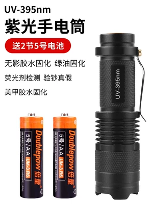 Oil Curing Lamp Flashlight, UV fənərlər - uv395-purple-light-free-2-aa-batteries-0-5w