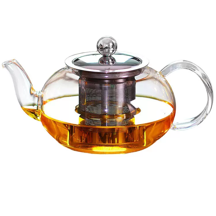 耐热玻璃不锈钢漏茶壶花草茶壶过滤花茶壶厂家高硼硅简约风格