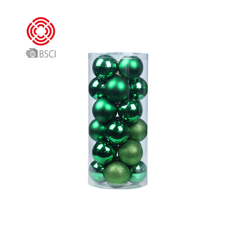 Decoraciones de Navidad 3/4/6/8cm24 bolas de Navidad traje de bolas de colores de plástico Bola de galvanoplastia árbol de Navidad colgante