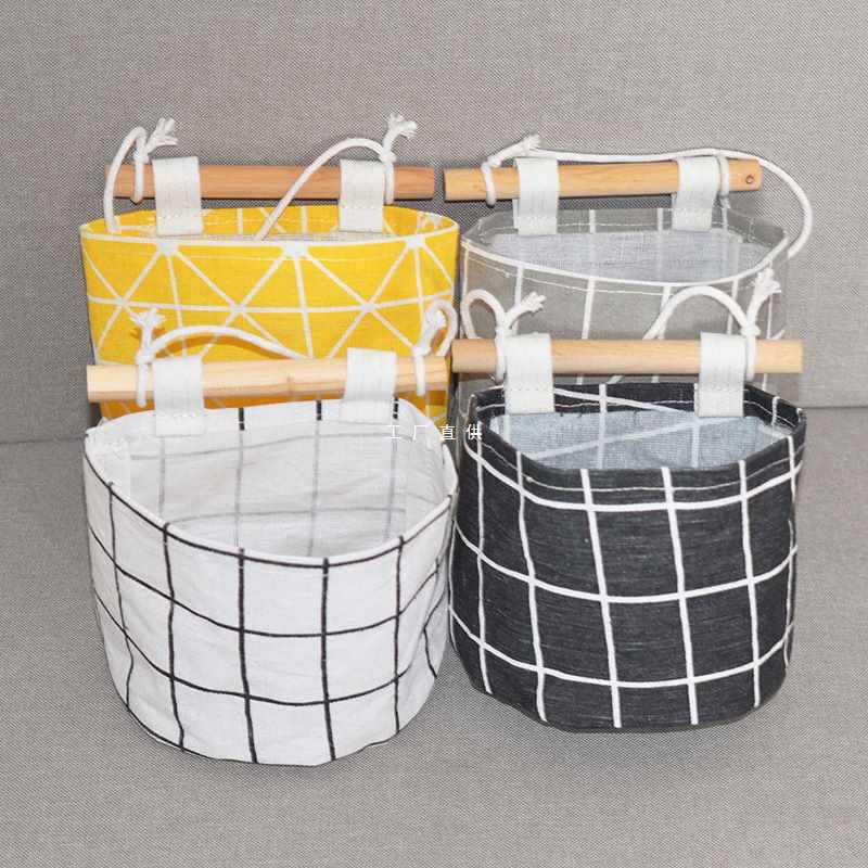 A5L Wall-Mounted Fabric Storage Bag, Hanging Mini Simple Miscellaneous Hook Bag, Bathroom Tissue Bedside Small