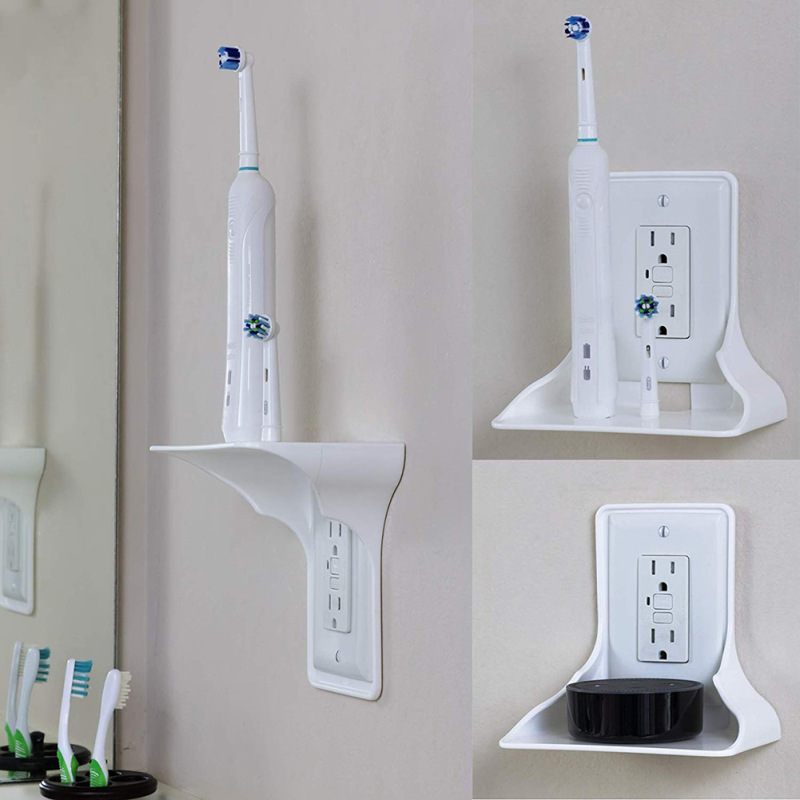 No-Drill Socket Holder Storage Rack Switch Organizer Wall-Mounted Shelf Kitchen Bathroom Sink Cabinet