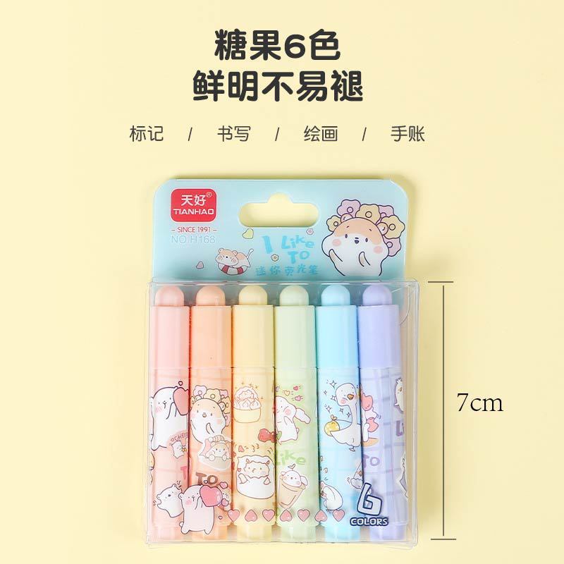 Dibujos animados resaltador mini helado resaltador pintura clave bolígrafo marcador bolígrafo de graffiti bolígrafo acuarela juego multicolor