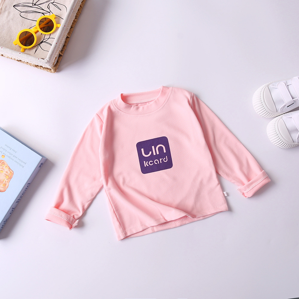 Camiseta interior personalizada para niños, top para niños, ropa interior para niñas, camiseta de manga larga para otoño e invierno, camiseta de cuello alto, cuello medio alto.