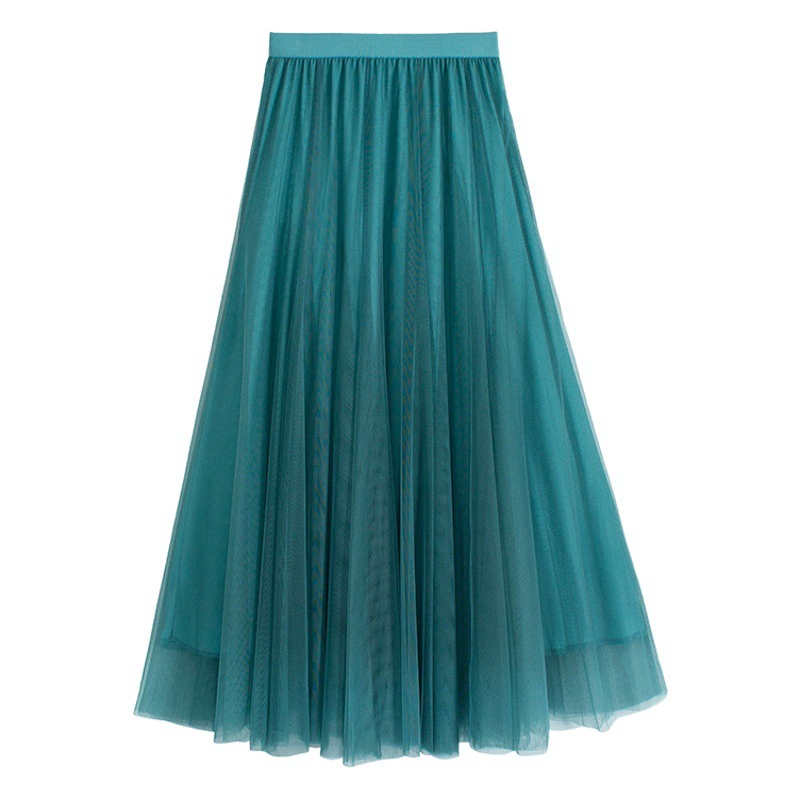 Большая сетчатая юбка-качели, весна 2024, новый стиль, женская трапециевидная юбка из 20 предметов, юбка средней длины, длинная юбка, юбка-зонтик