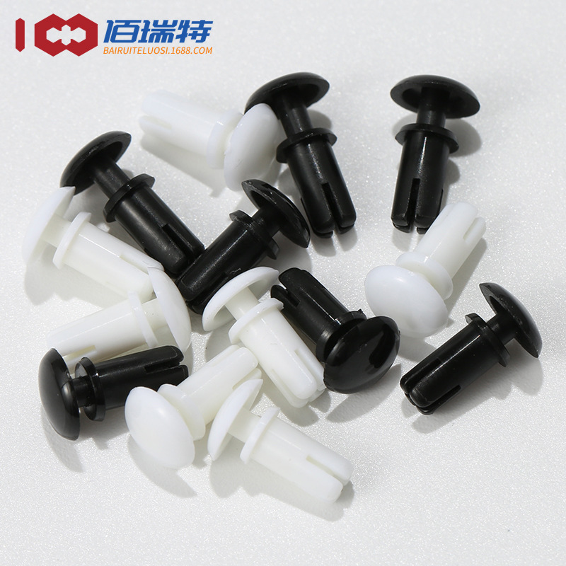 Colorful Nylon Rivets, Black and White Plastic Rivets, R-Shaped R-Shaped PC Board Rivets, Plastic Expandable Male and Female Rivets