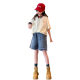 Orange Tiger Girls Summer Dress suit 2023 New Western Style Children's Internet Popular Fashionable Middle and Big Children's Short-sleeved Denim Shorts
