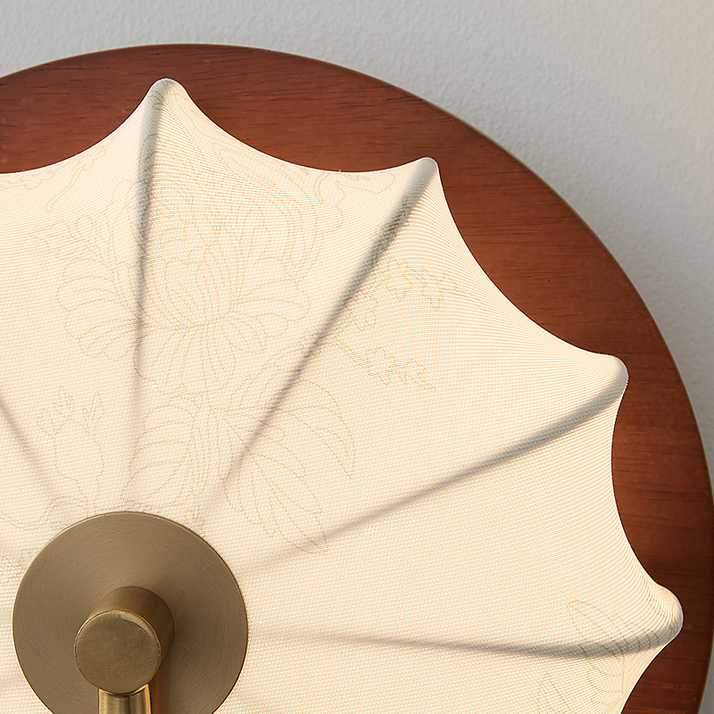 Lámpara de pared de estilo antiguo, lámpara de noche de dormitorio, tela de estilo retro Nanyang, sofá de sala de estar, pasillo, lámpara de pared de fondo