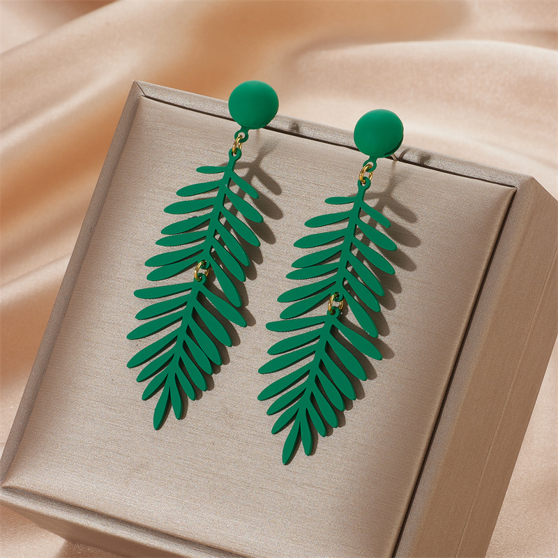1 Pair Quantity 1 Pair Fashion Leaf Arylic Drop Earrings