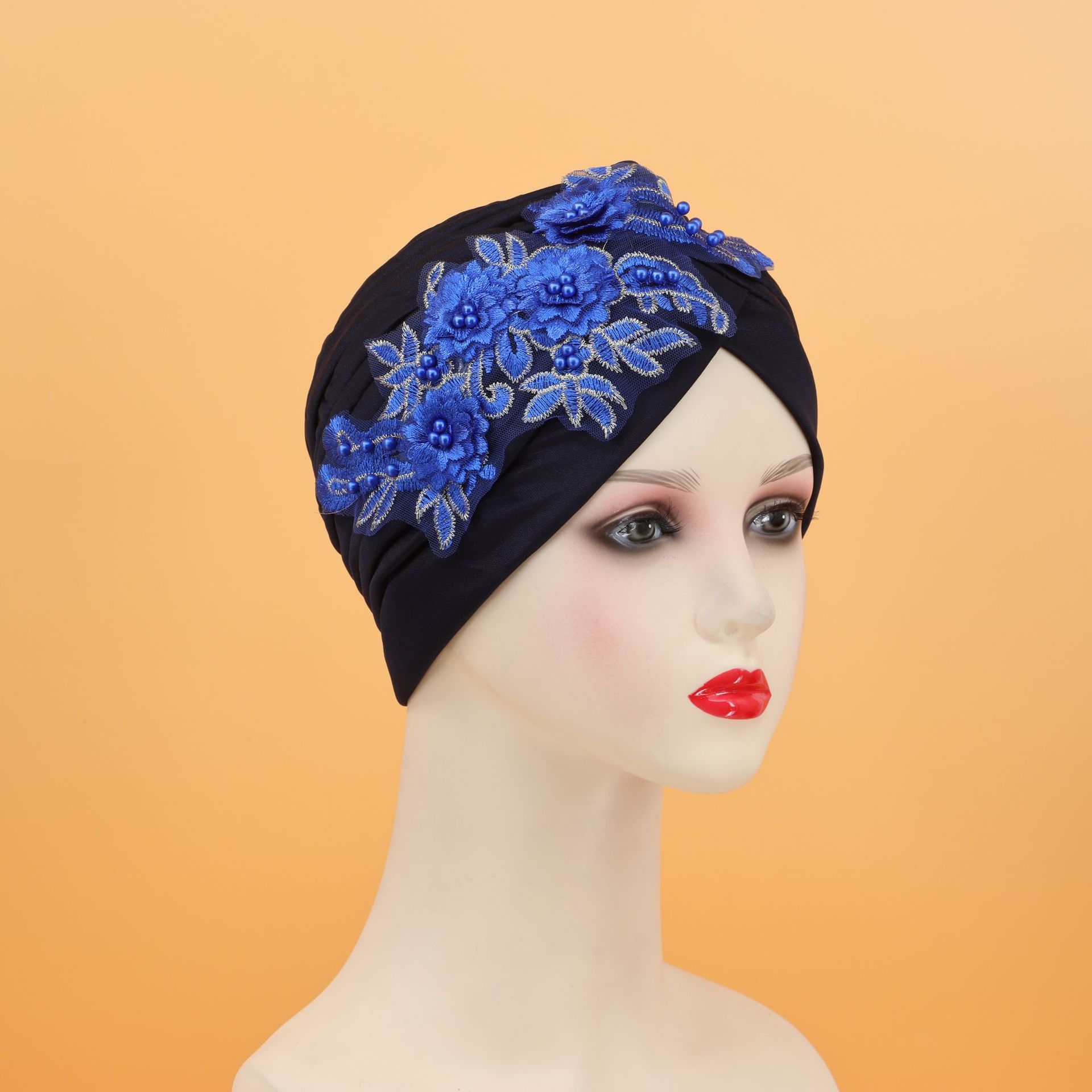 Cappello sciarpa testa di fiore appiccicoso tinta unita_voghion.com