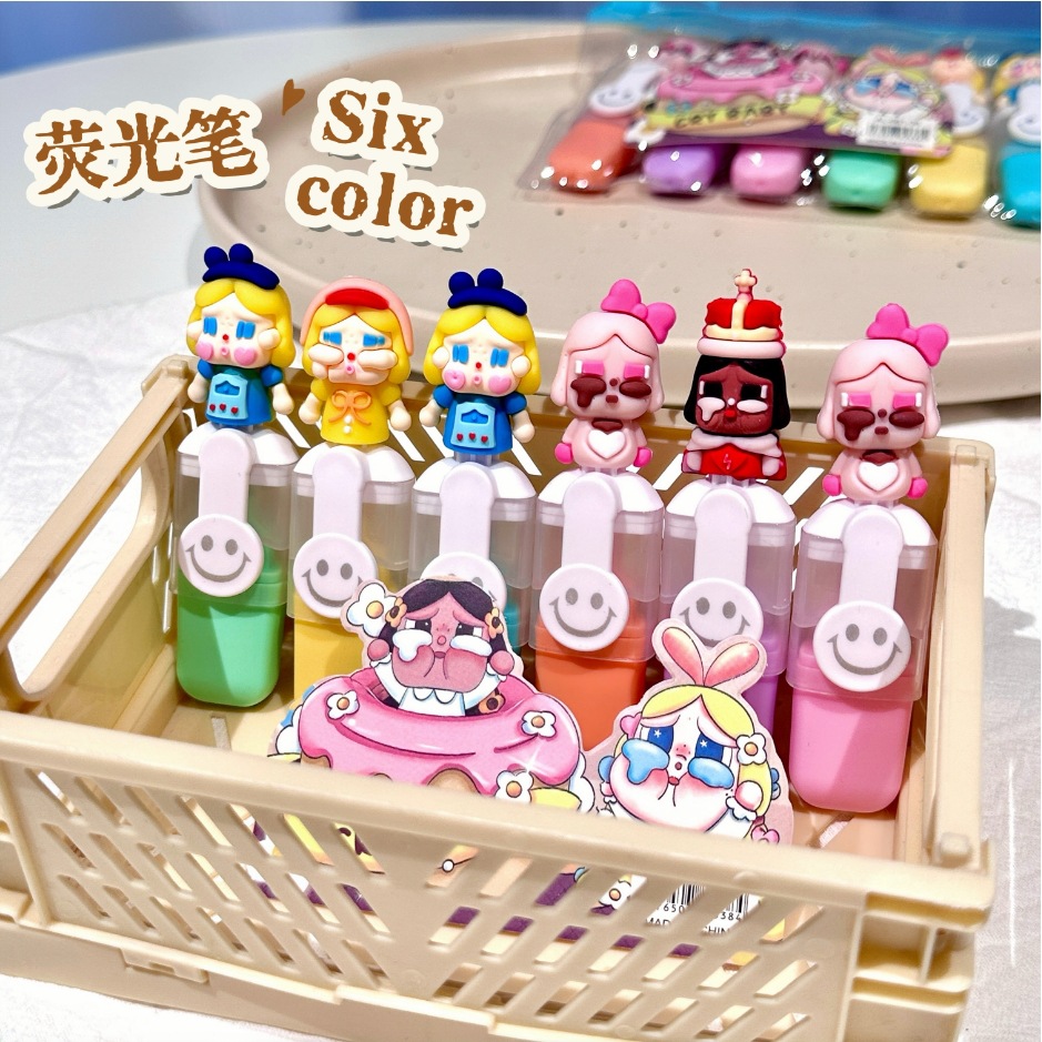 Cute Bubble Girl Mini resaltador de 6 colores Bolígrafo de color a base de agua de bricolaje de 6 bolsas de alto valor