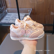 透气儿童单网网面运动鞋2026小女孩女童软底夏季蝴蝶结新款休闲鞋