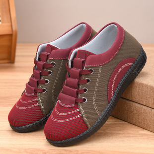 Spring and Autumn New Old Beijing Cloth Shoes Women's Shoes Lightweight Non-Slip Flat Heel Grandma Shoes Soft Sole Plaid Middle-Aged and Elderly Mom's Shoes