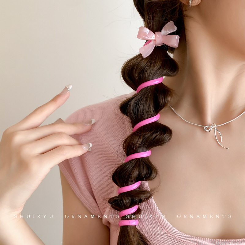 Trenza de burbuja simple japonesa, cuerda para la cabeza, mujer 2024, nueva línea telefónica de amor de alta gama, anillo para el cabello, cola de caballo, artefacto de cabello trenzado