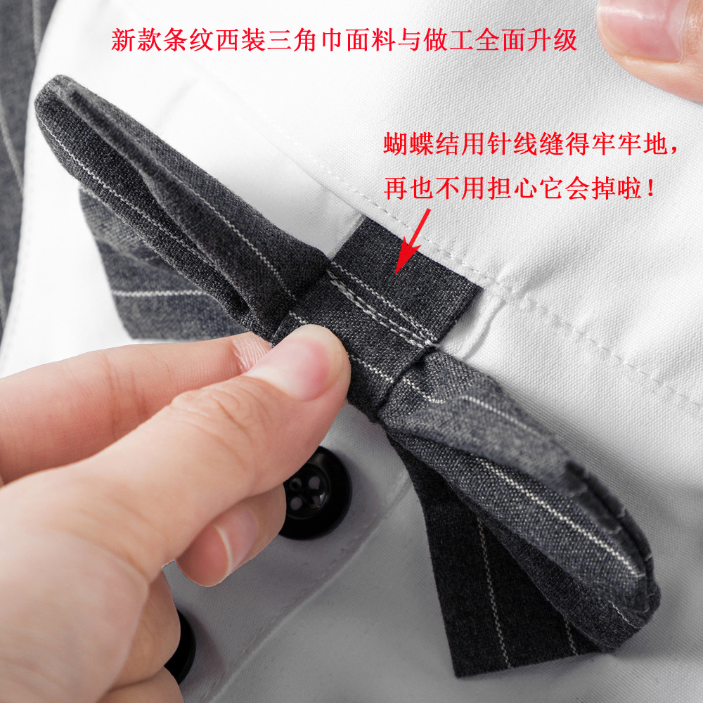 Nueva ropa de rayas para mascotas traje Toalla de triángulo guapo Toalla de saliva para mascotas Toalla de triángulo para mascotas de boda