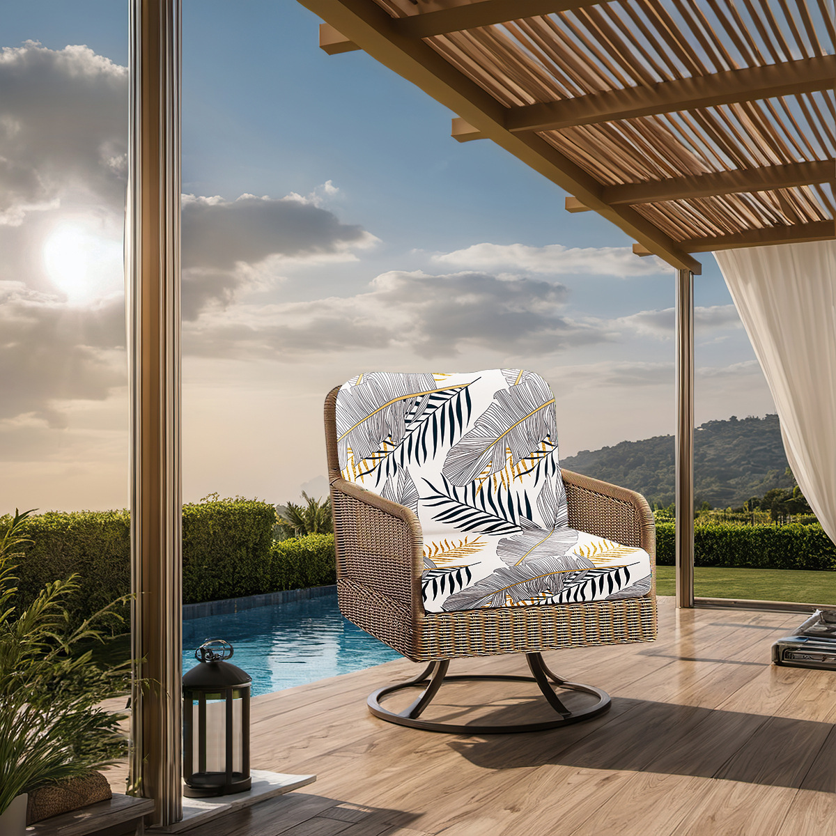 SHEIN en stock sofá elástico transfronterizo al aire libre un solo sofá cojín cubierta universal todo incluido sofá sombrero