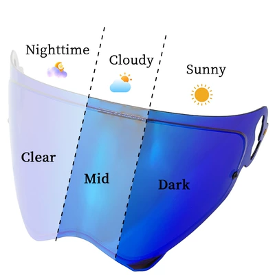Lenses Are Suitable for Day and — Dəbilqə (Kaska) aksesuarları - transparent-to-blue-universal-for-daily-use-sunshade