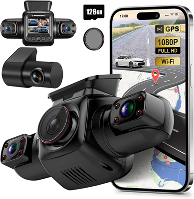 Driving recorder – three-lens driving recorder 360 panoramic - standard-d80-4chcpl
