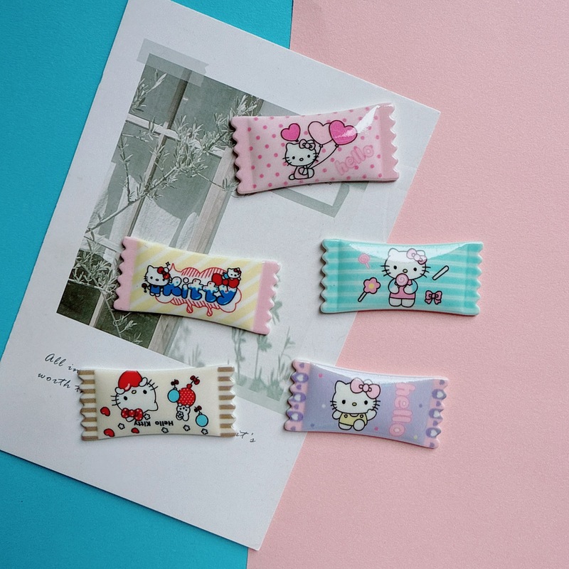 New Cute Cartoon Kitty Cat Artificial Candy DIY Cream Glue Mobile Phone Case Shoe Flower Patch Resin Material
