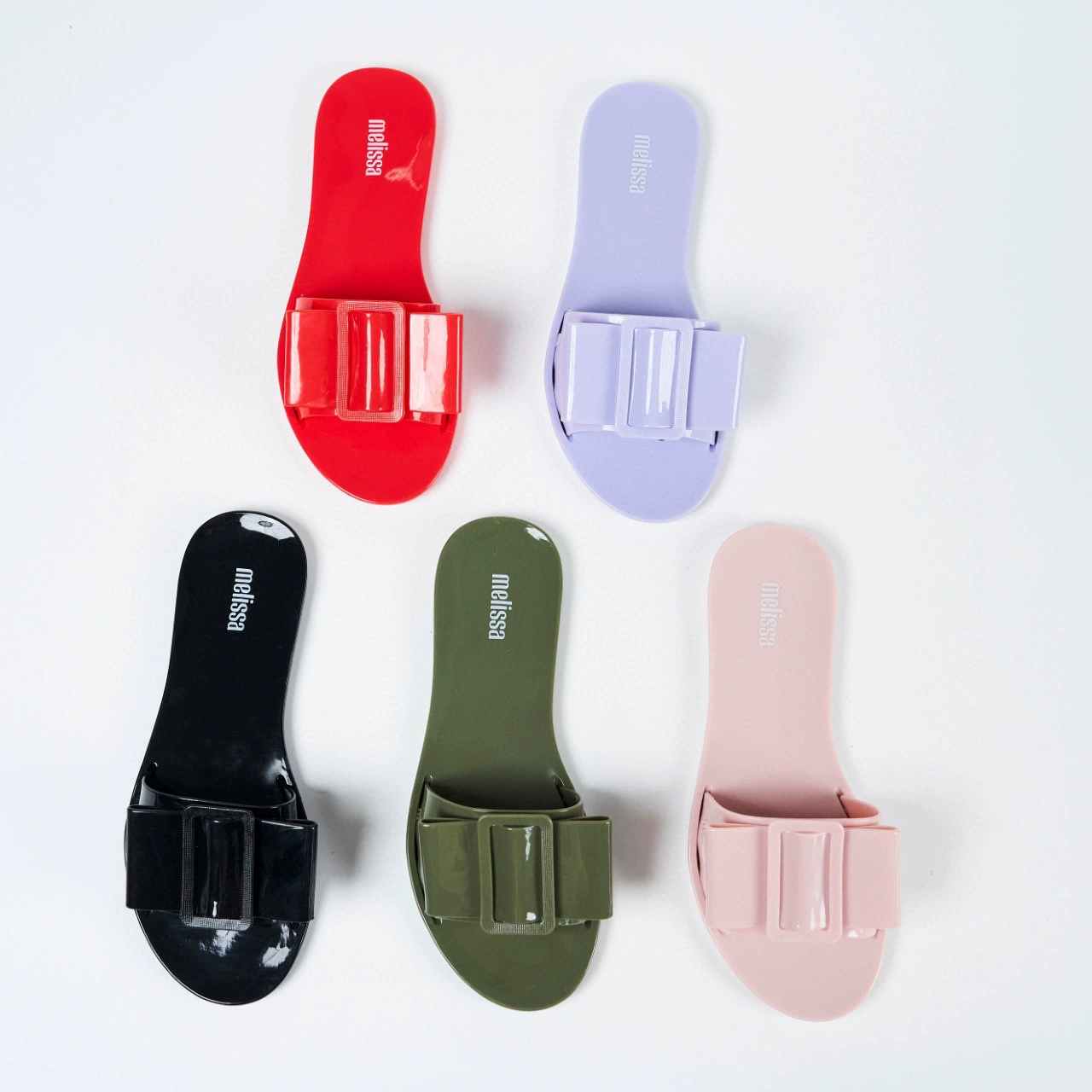 Пляжные босоножки Melis 2024 года, новые, из желеобразного материала, с бантом и квадратной пряжкой.