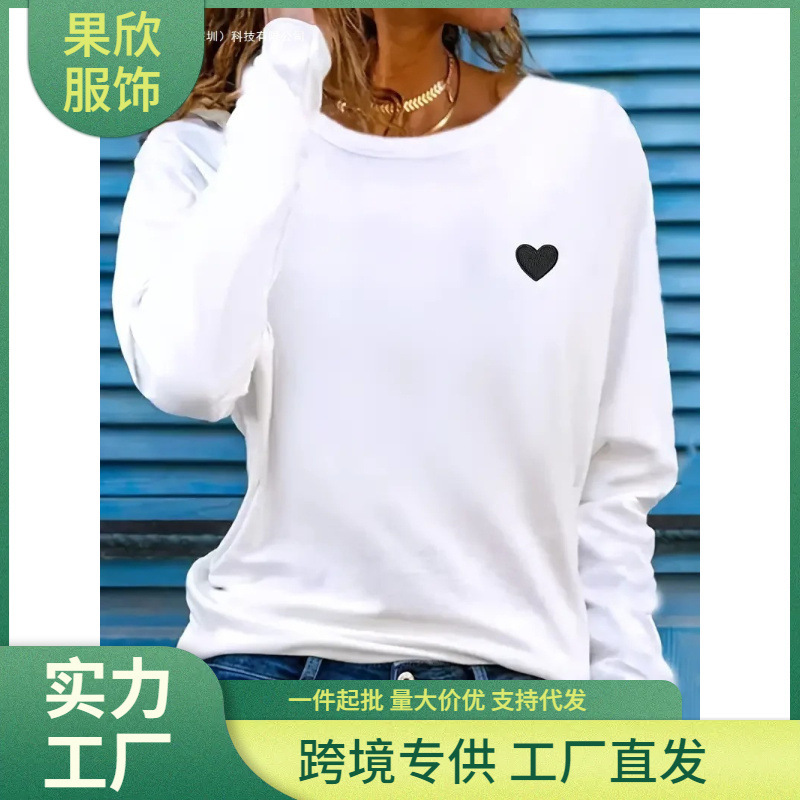 Heart Design Shirt Funny Gothic T-Shirt Femme Casual Black Cat Print Long Sleeve T-Shirt Crew Neck Top Heart Design Shirt Funny Gothic T-Shirt Femme Casual Black Cat Print Long Sleeve T-Shirt Crew Neck Top