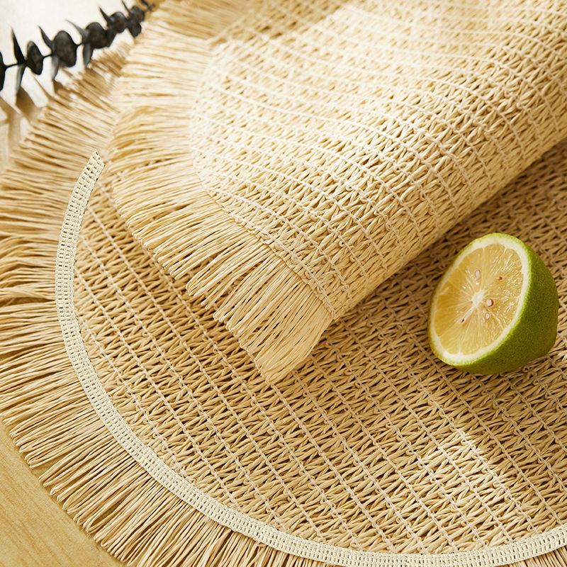 Transfronterizo Amazon almohadillas de mesa ecológicas naturales almohadillas de papel tejido almohadillas de mesa aislamiento térmico almohadillas de tazas almohadillas de decoración