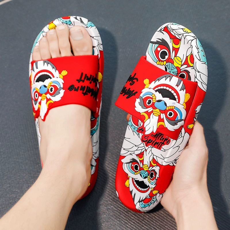 Новые национальные приливные тапочки мужские летние домашние ванная противоскользящие холодные перетаскивания