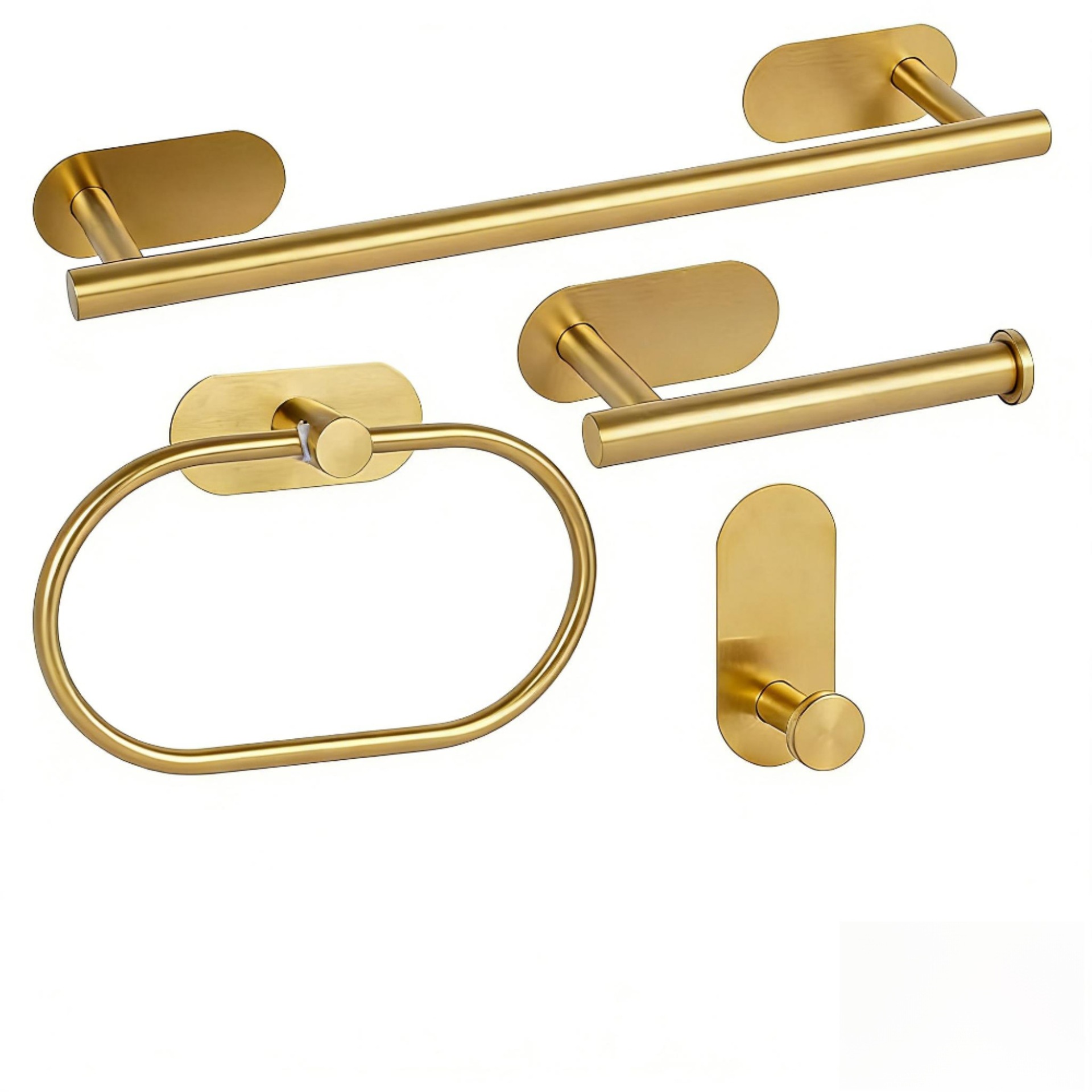 Elíptico sin perforación - set de cuatro piezas (dorado)