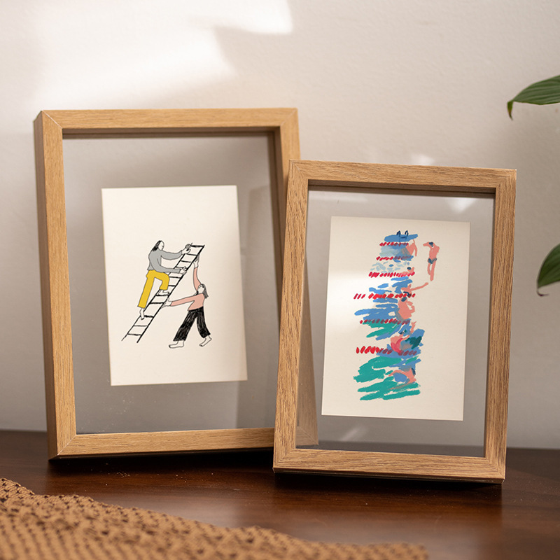 Simple European-style double-sided glass transparent photo frame 6 inch embossed table specimen photo frame petals leaves dried flower decoration Simple European-style double-sided glass transparent photo frame 6 inch embossed table specimen photo frame petals leaves dried flower decoration
