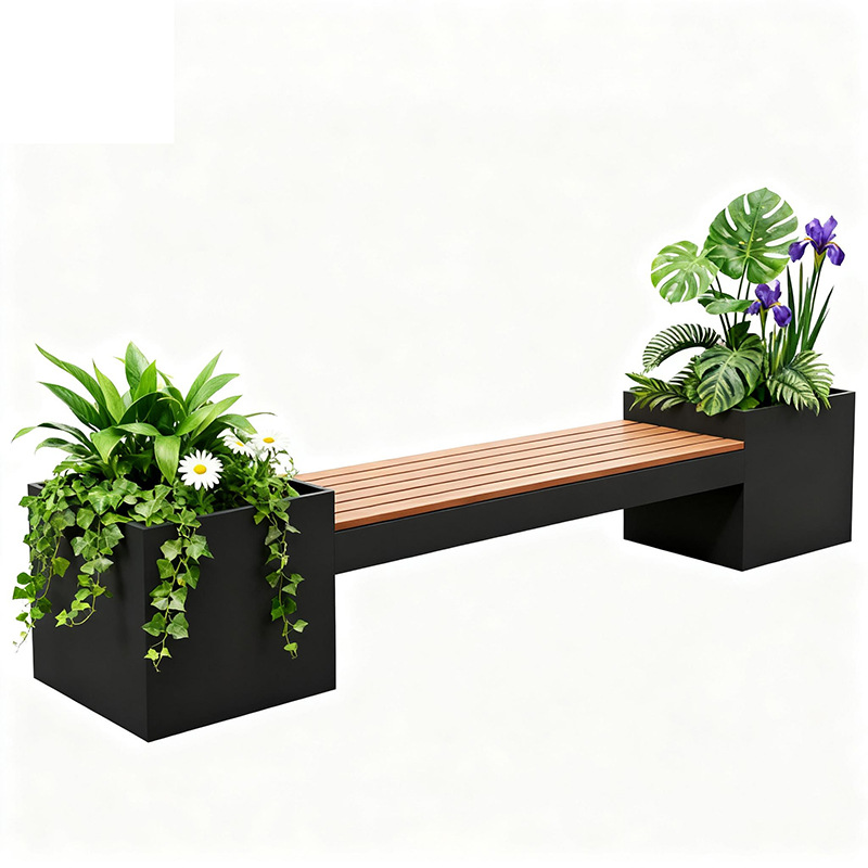 屋外ステンレス鋼フラワーボックスバルコニー植栽ボックス広場商業街長方形花壇鉄製完成品フラワーチャンネル
