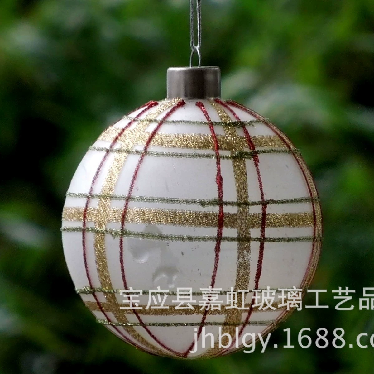 Painted glass Christmas pendant, Birthday gift