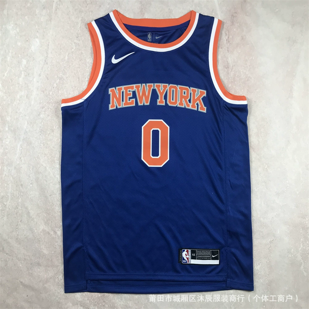 Горячее прессование американская баскетбольная форма Knicks Timberwolves Lakers Clippers Edwards Westbrook Russell спортивная майка