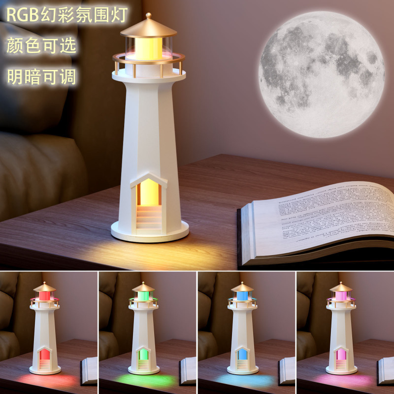 跨境新款月光灯塔手机无线充电器蓝牙音箱氛围灯支持手机APP控制|undefined