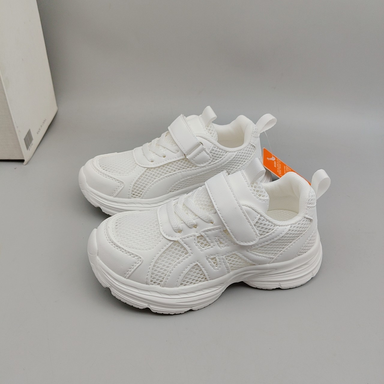 Children's Breathable White Shoes Double Mesh Children's White Casual Campus Versatile Sports Shoes