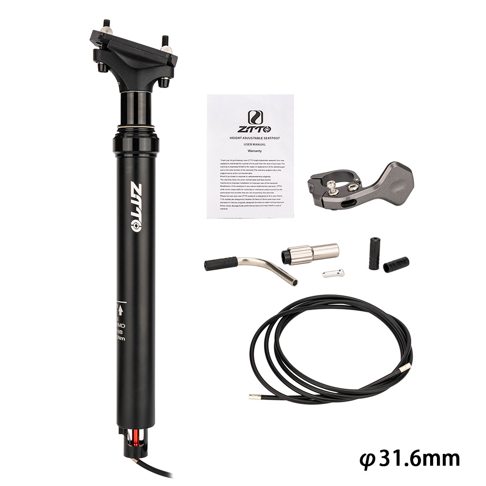 Tubo de asiento de elevación de montaña Tubo de asiento de elevación de presión de aire de bicicleta de montaña Tubo de asiento telescópico controlado por cable Varilla de asiento de aleación de aluminio de bicicleta