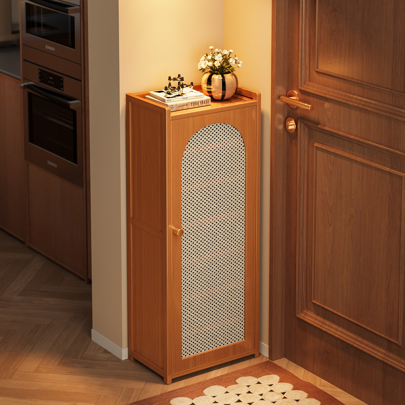 Narrow Shoe Cabinet for Home Entrance, Multi-Layer Storage Integrated Simple Shoe Rack for Hallway Outside the Door