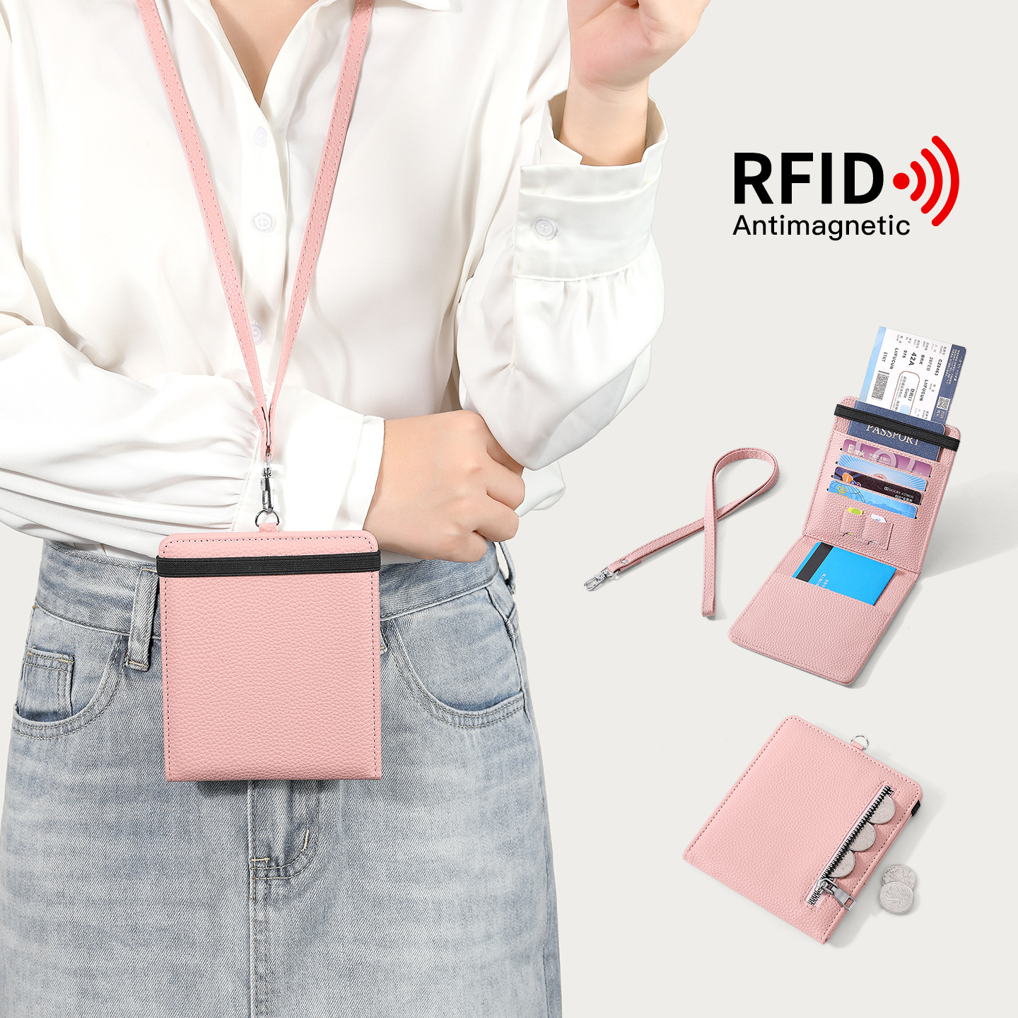 2025 nuevo cuello multifuncional bolso de cambio bolso de tarjetas de estilo japonés lindo bolso de tarjetas múltiples bolso de certificados de doble plegable