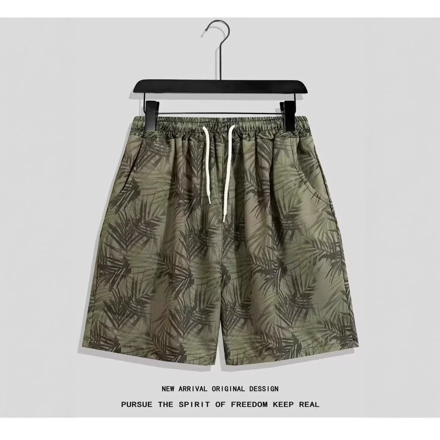 Модные универсальные новые мужские летние повседневные шорты с принтом, потертые шорты средней длины, модные пляжные шорты