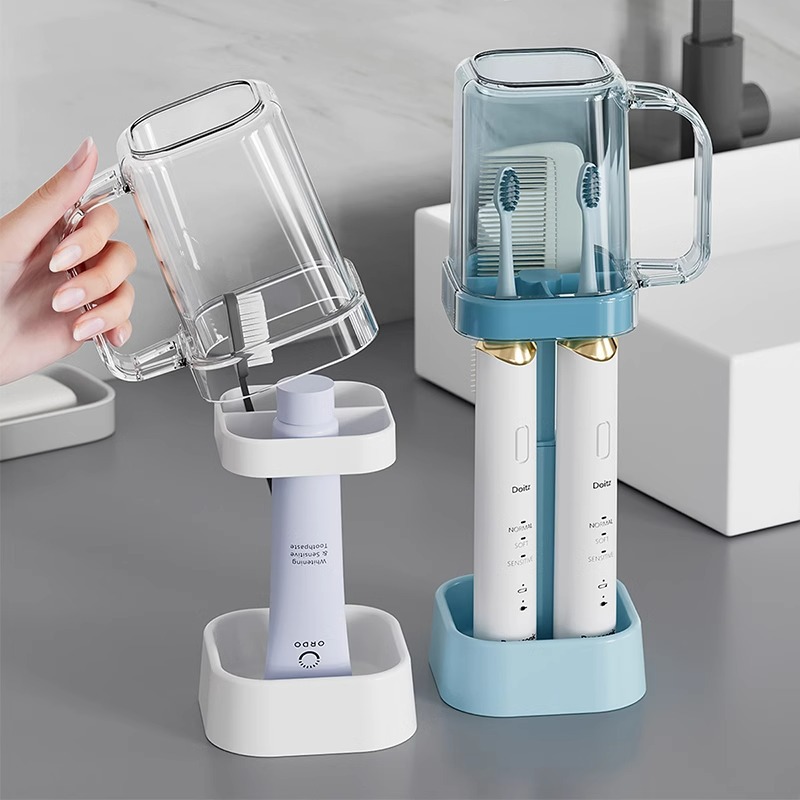 2025 New Luxury High-Value Mouthwash Household Couple Holder Toothbrush Cup_voghion.com