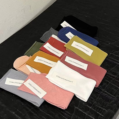 Love and Nancy Thirteen Lines 2025 Summer Simple Trendy Skin-friendly Soft Plain Color Elastic Socks for Women 14923