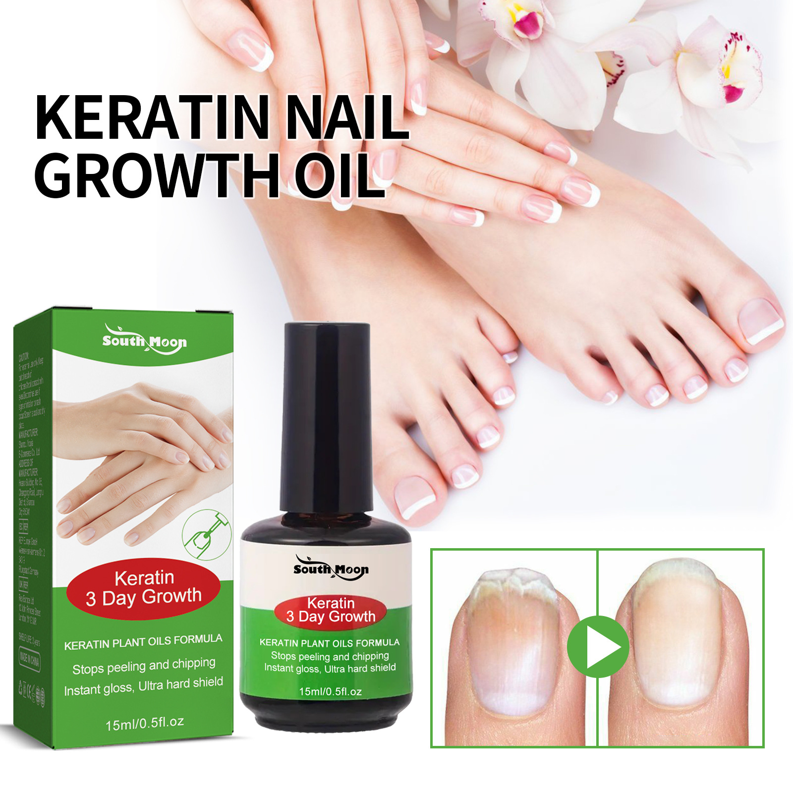 South Moon Nail Care Solution Gray Nail Repair Softening Nail Thickening Nail Polish Nail Nourishing Liquid