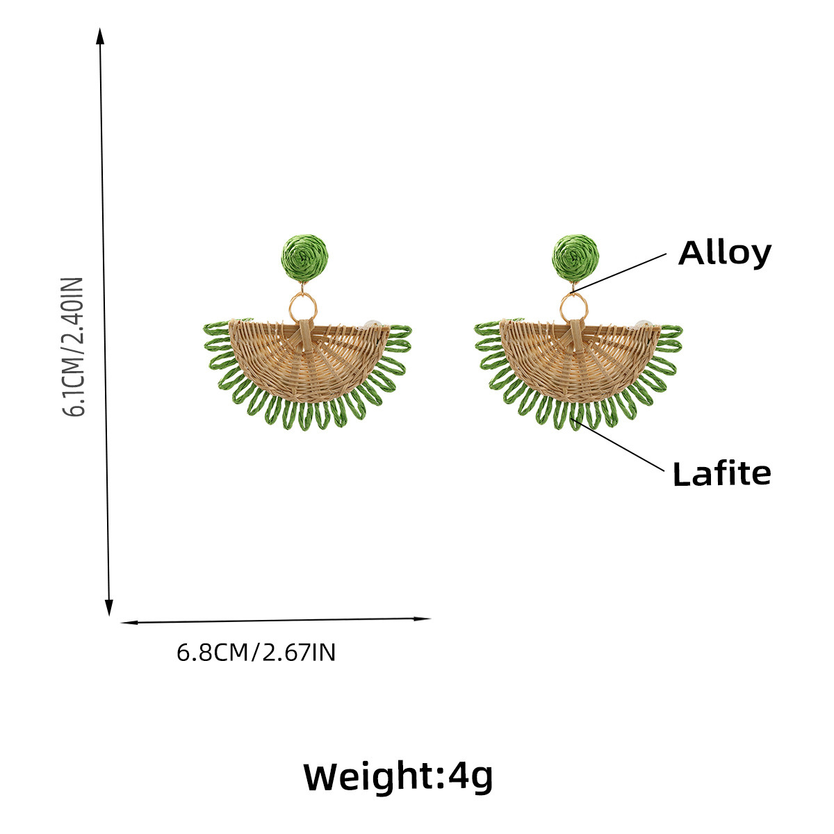 7g Weight 304 Stainless Steel Ear Needle Material Drop Earrings Classification 1 Pair Quantity Holiday, Weekend Occasion raffia Material Geometric Pattern All Seasons Season Women's Gender Braid Design Vacation, Ethnic Style Style 1 Pair Vacation Ethnic Style Geometric Braid Raffia Drop Earrings 无