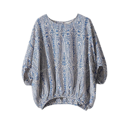 Cross-border European and American foreign trade series tie shirt 2025 summer Amazon fashion loose half sleeve turtleneck shirt women's clothing