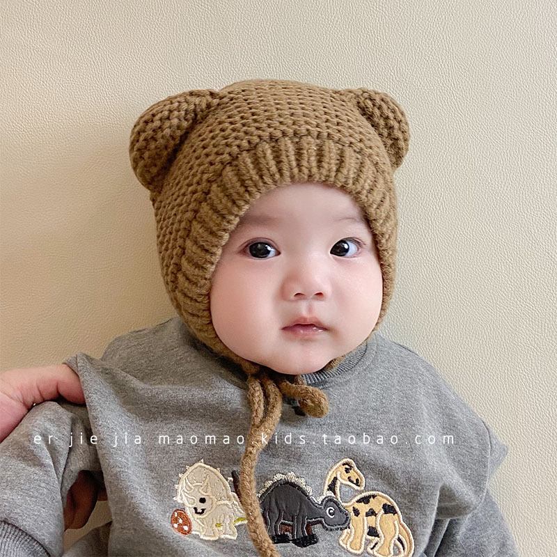Korean Style Baby Hat for Autumn and Winter, Ear-Protecting, Cute and Super Adorable Ear-Covering Knitted Hat for Newborn Boys and Girls