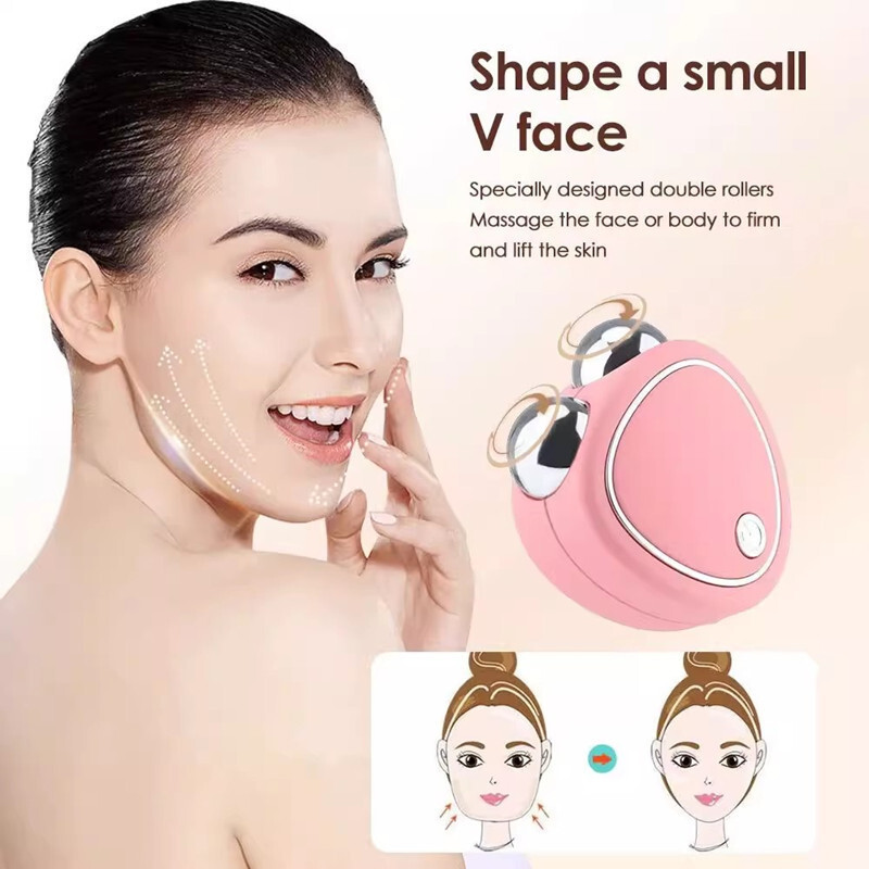 Popular Dual-Head Charging USB Portable Cross-Border Massager Travel Microcurrent Beauty Instrument Massager Roller