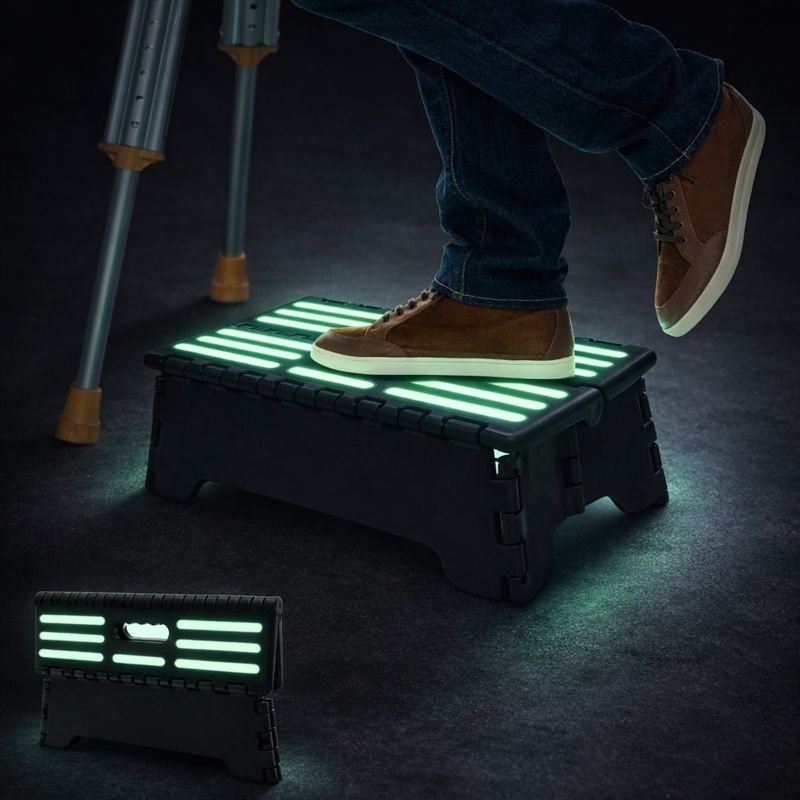 In-Stock New Non-Slip Folding Stool, Elderly Auxiliary Half-Step Ladder, Portable Pp Plastic Folding Chair Wholesale