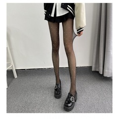 高品質任意裁剪防脫絲水鑽絲襪 滿天星閃亮燙鑽連褲襪女士蹦迪襪