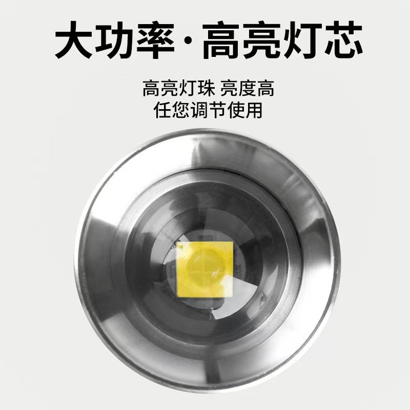 Explosiones transfronterizas P50 luz de cabeza de aluminio iluminación al aire libre linterna montada en la cabeza tres secciones de litio luz de pesca